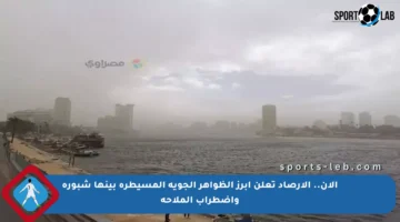 الآن.. الأرصاد تعلن أبرز الظواهر الجوية المسيطرة بينها شبورة واضطراب الملاحة